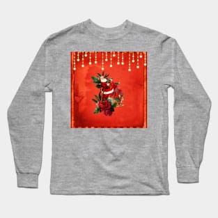 Funny Santa Claus with cute fawn Long Sleeve T-Shirt